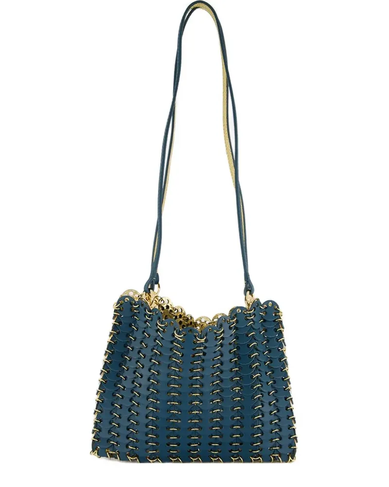 Paco Rabanne Teal 1969 Reversible leather shoulder bag - Blau Blau