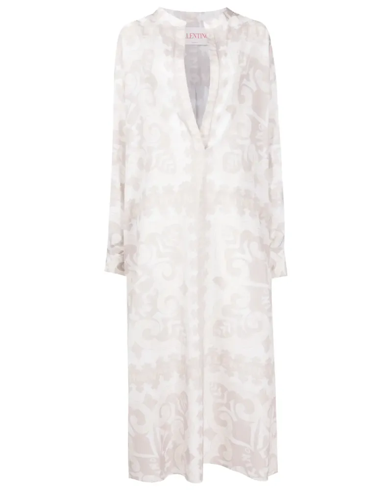 Valentino Garavani Seidenkleid mit geometrischem Print - Nude Nude