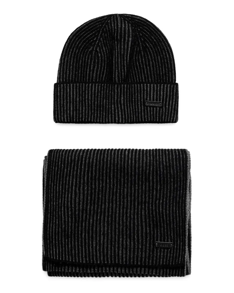 HUGO BOSS Ercole Beanie-Set - Schwarz Schwarz