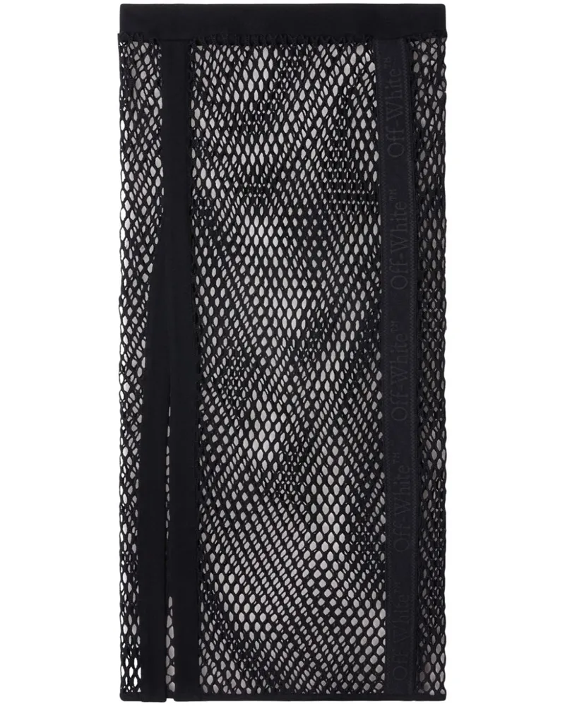 OFF-WHITE Mesh-Rock mit Logo-Streifen - Schwarz Schwarz