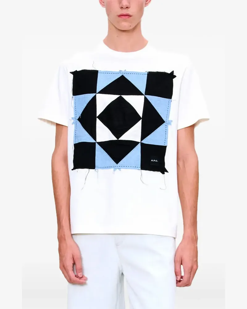 A.P.C. patchwork-detail T-shirt - Weiß Weiß