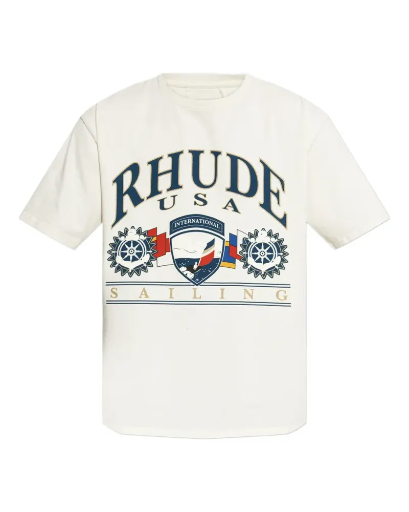 RHUDE USA Sailing T-Shirt - Nude Nude