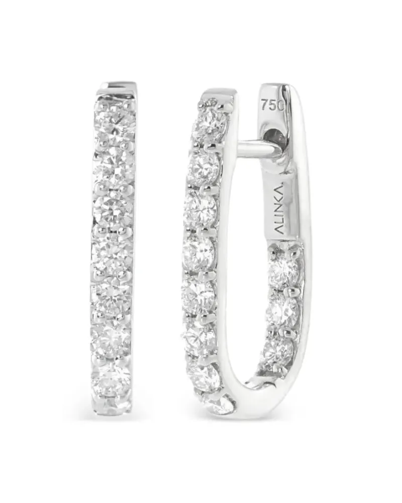 Alinka Mini 18kt Linka Weißgoldohrring mit Diamanten - Silber Silber