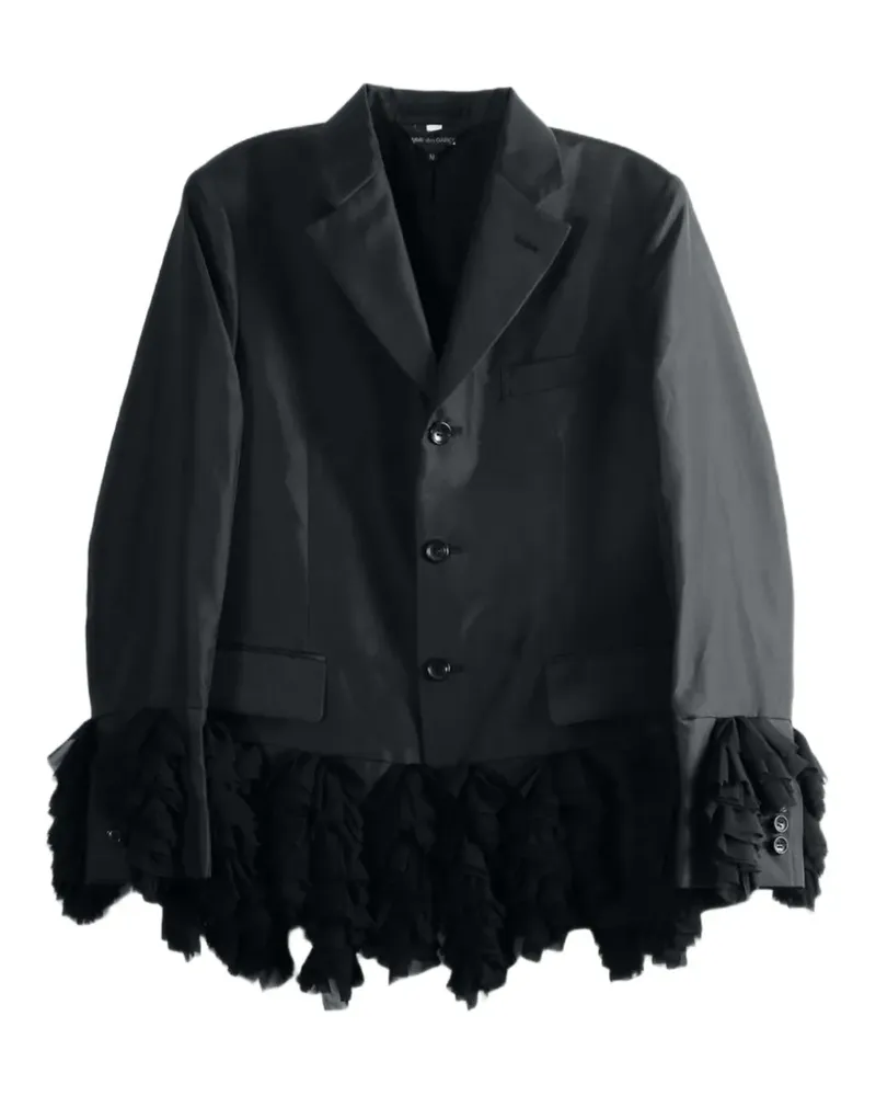 Comme des Garçons Einreihige Jacke mit Rüschen - Schwarz Schwarz