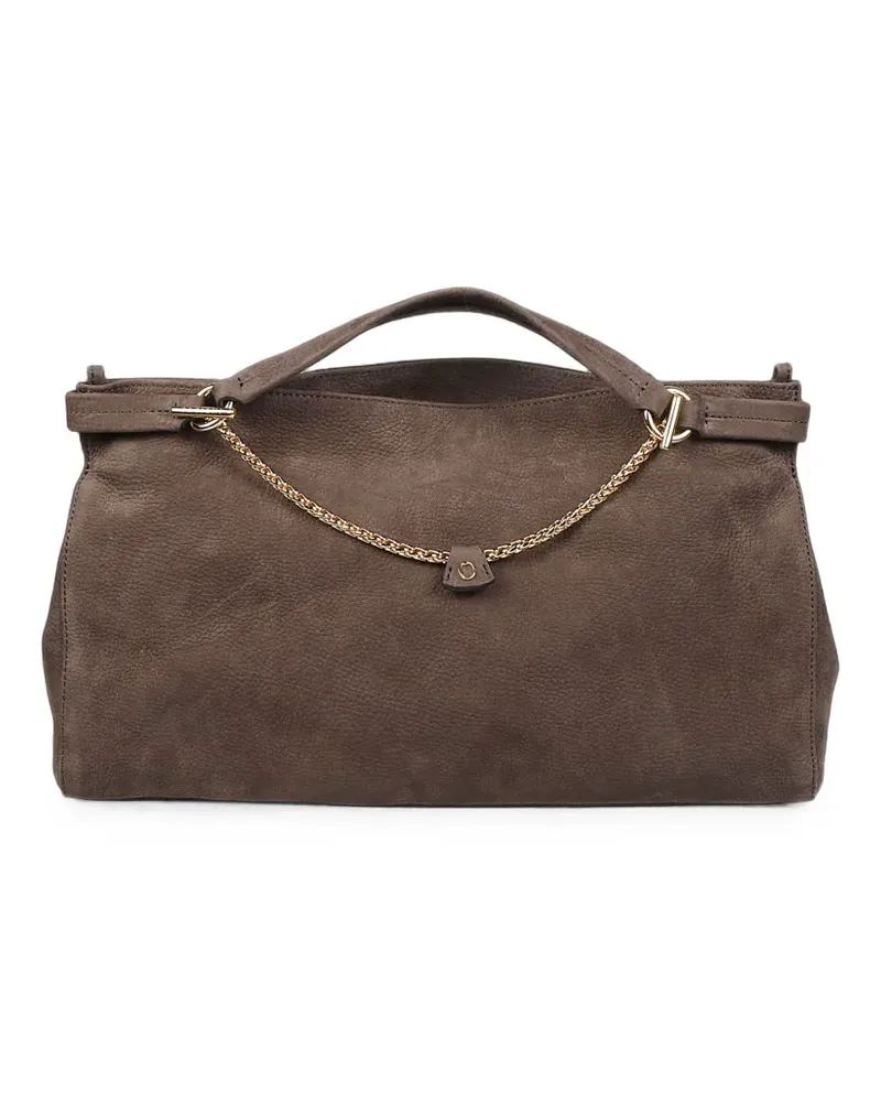 Orciani Mittelgroße Virgo Nabucco Tote Bag mit Kettendetail - Braun Braun