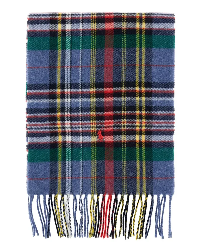 Ralph Lauren Karierter Schal mit Fransen - Blau Blau