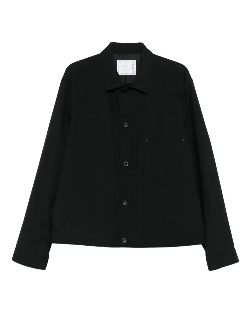 Sacai Hemdjacke mit Knopfverschluss - Schwarz Schwarz
