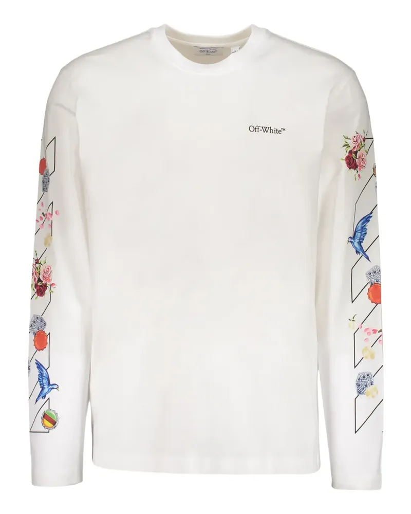 OFF-WHITE long-sleeve graphic T-shirt - Weiß Weiß