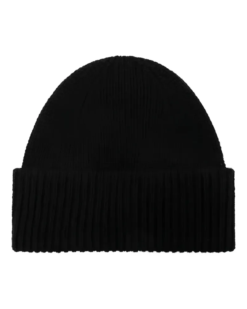 Roberto Collina Gerippte Beanie - Schwarz Schwarz