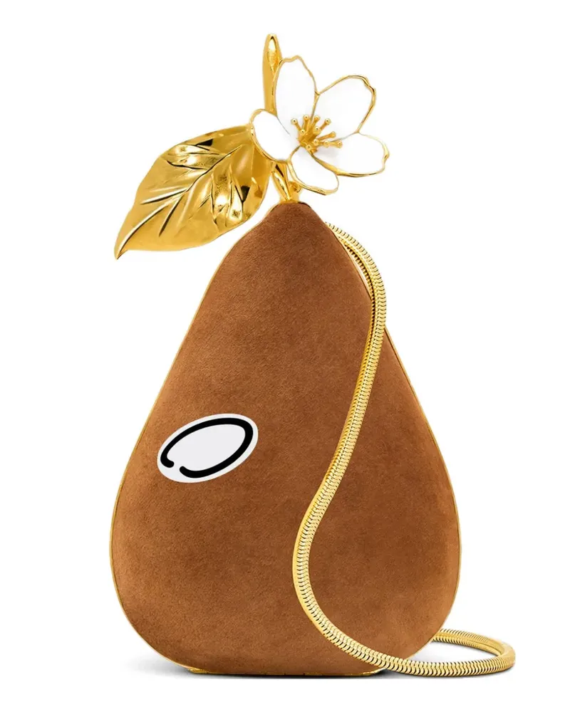 Oscar de la Renta Clutch in Tropfenform - Braun Braun
