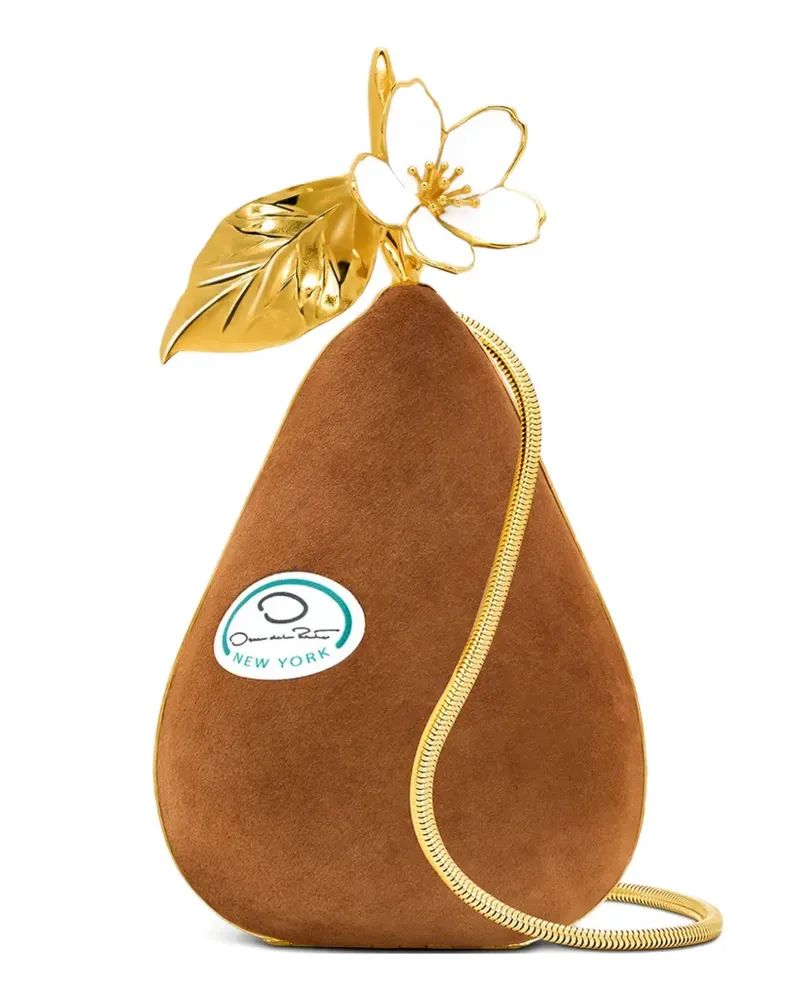 Oscar de la Renta Clutch in Tropfenform - Braun Braun