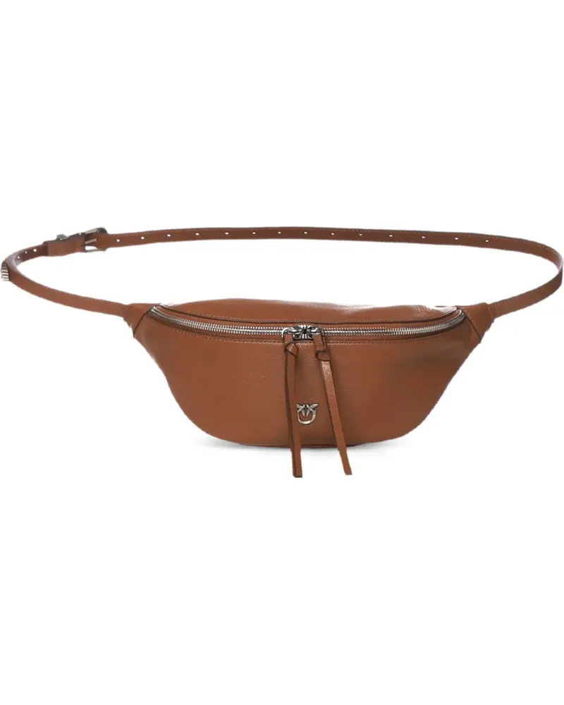 Pinko logo-plaque leather belt bag - Braun Braun