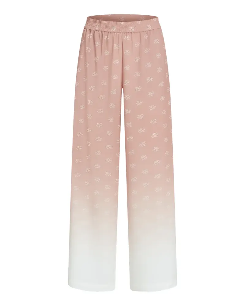 Karl Lagerfeld logo-pattern ombré-effect trousers - Rosa Rosa