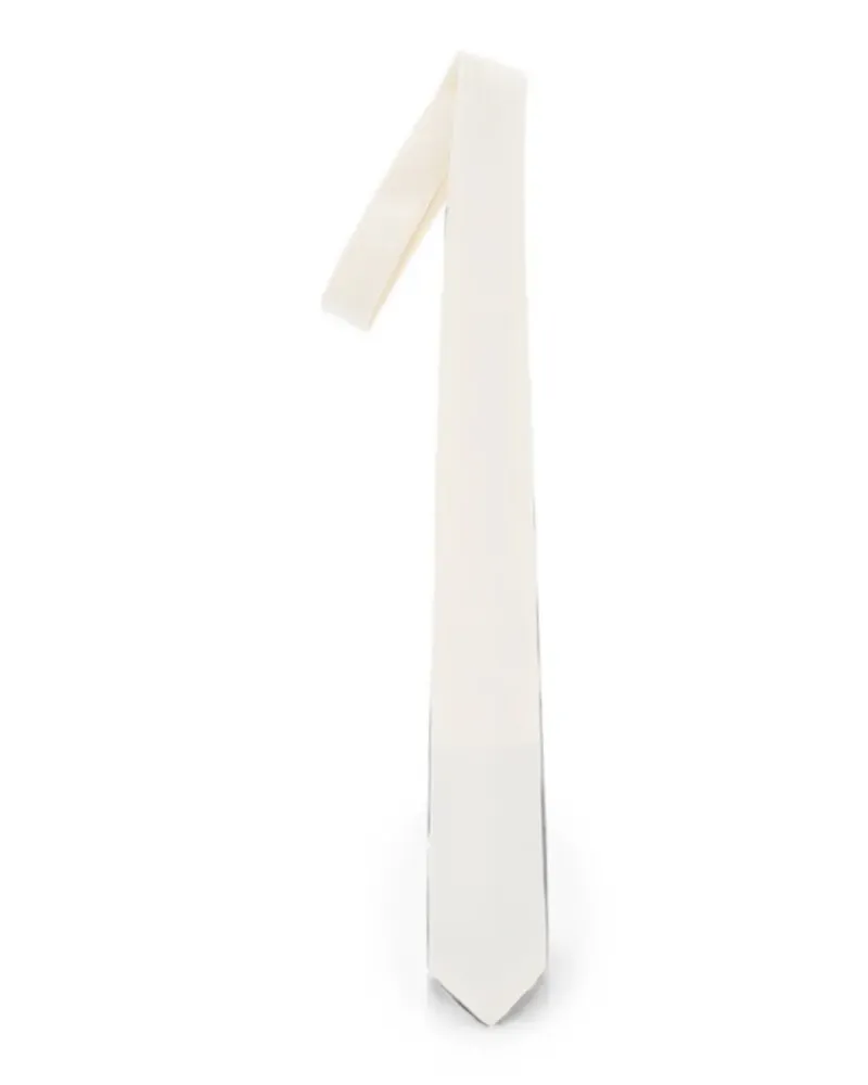 Corneliani silk pointed-tip tie - Weiß Weiß