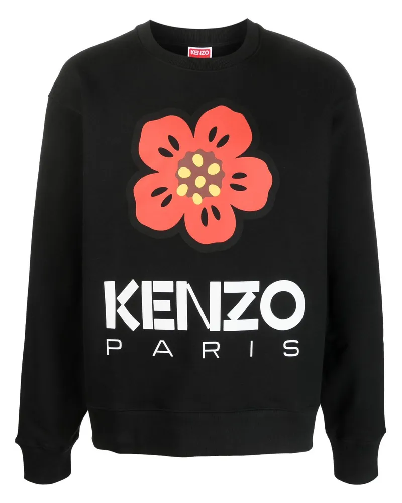 Kenzo Sweatshirt mit Mohn-Print - Schwarz Schwarz