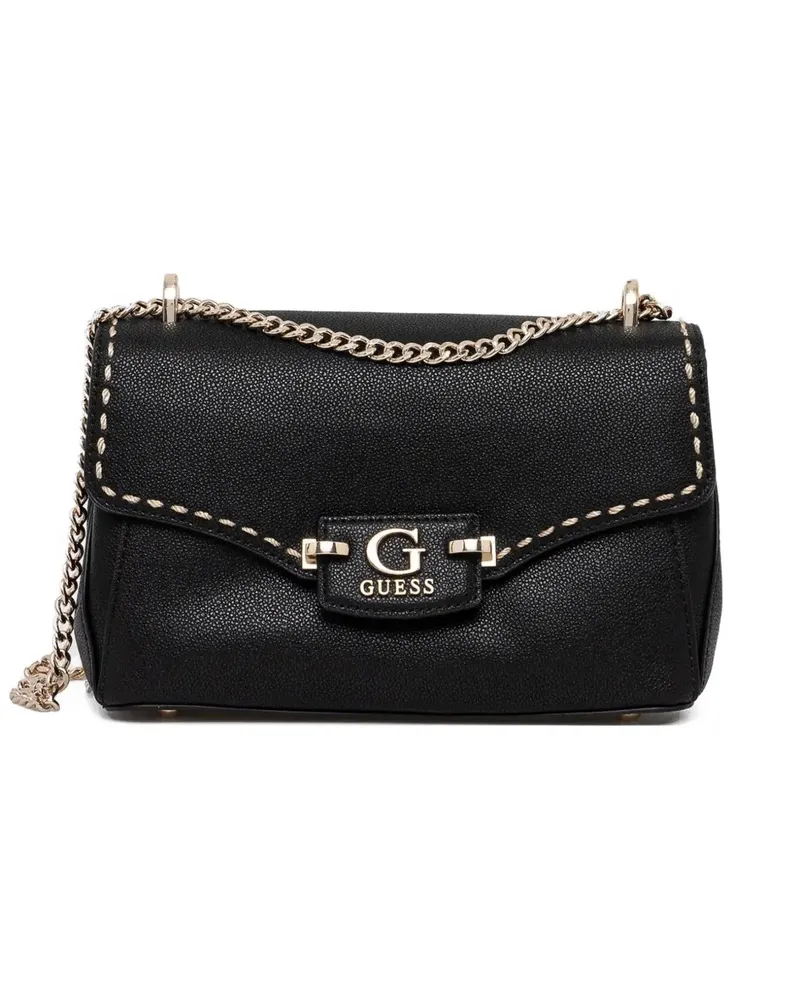Guess Schultertasche mit Ziernähten - Schwarz Schwarz