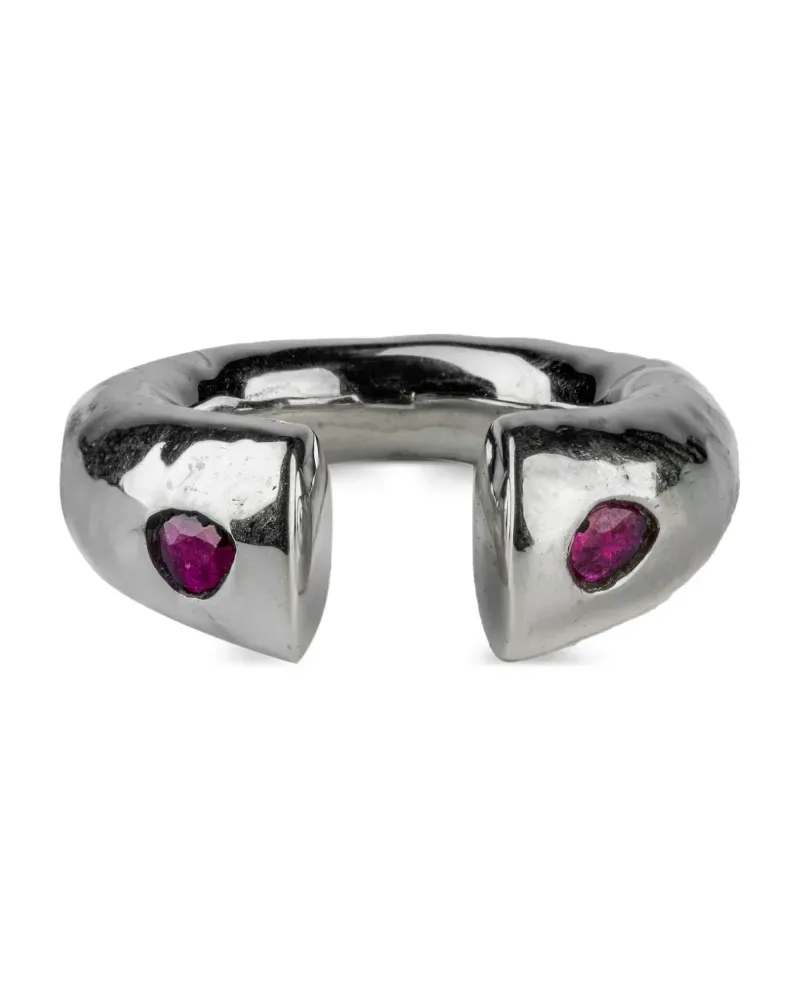 Parts Of Four Little Druid Ring aus Sterlingsilber mit Rubin - PARUB POLISHED STERLING SILVER / ROUGH RUBY (FACETED Parub