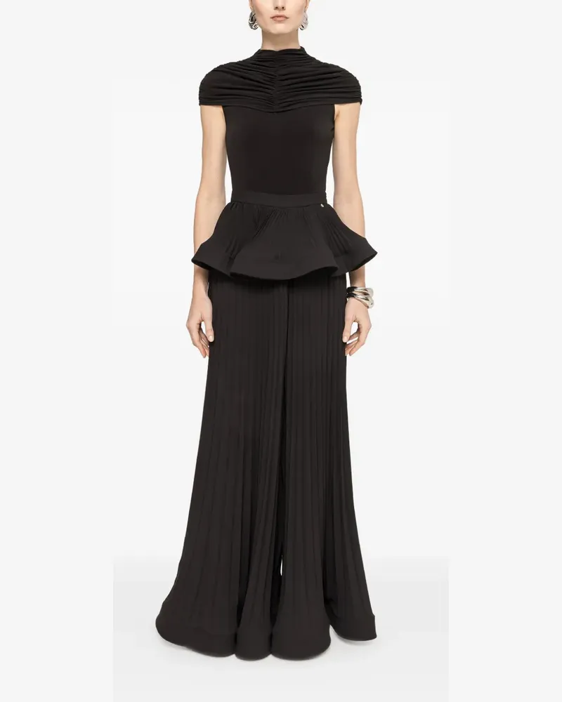 NISSA pleated palazzo pants - Schwarz Schwarz