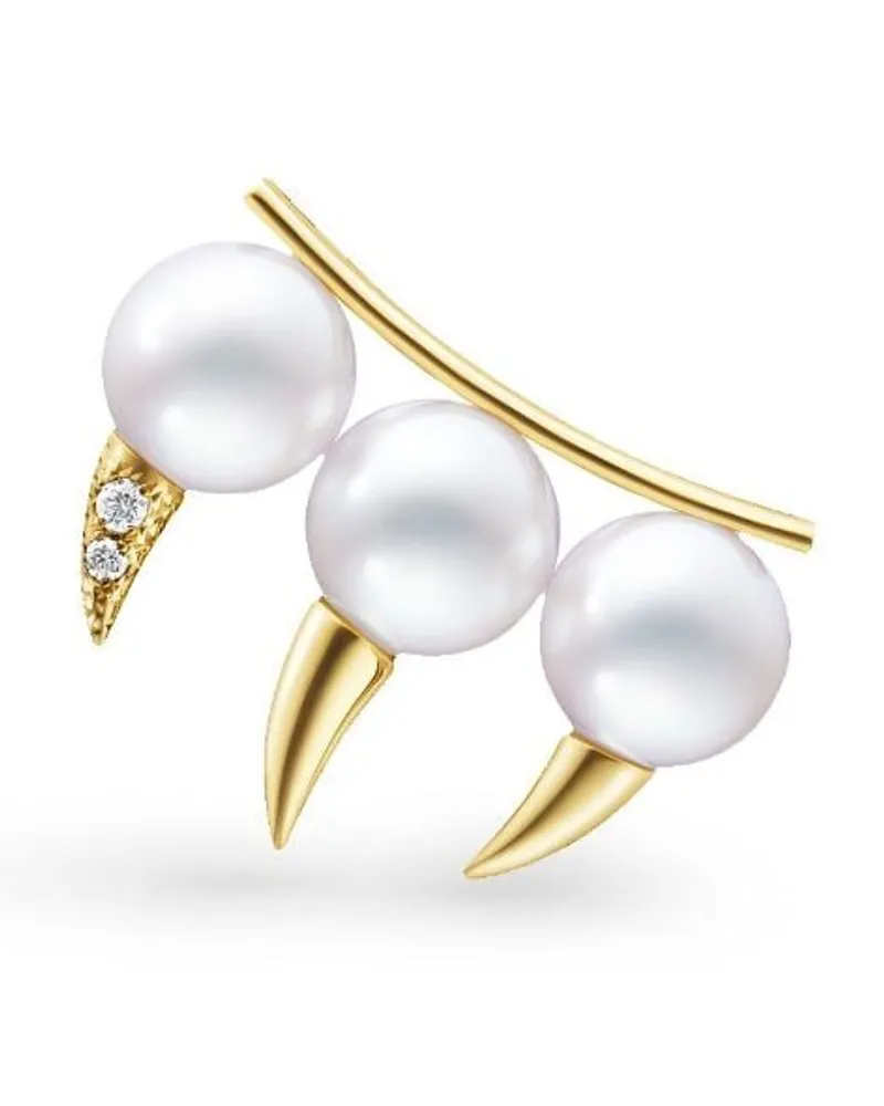 TASAKI 18kt Danger Fang Gelbgoldohrring mit Perle Gold
