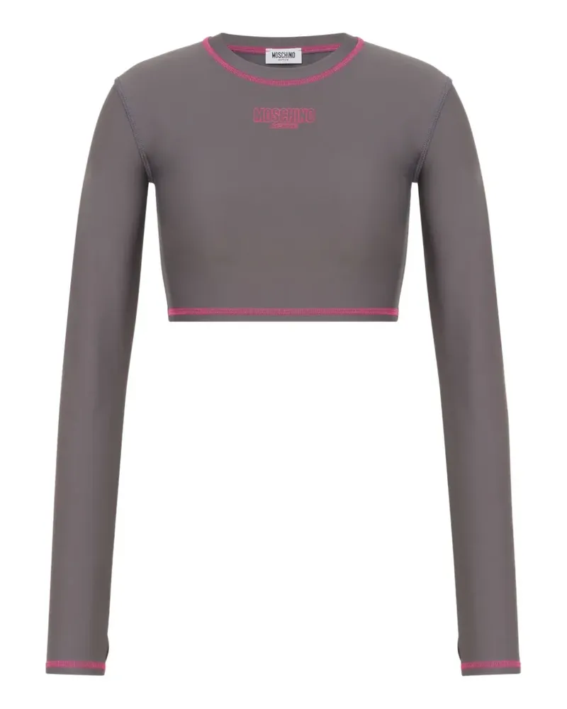 Moschino Cropped-Oberteil mit Logo-Print - Grau Grau
