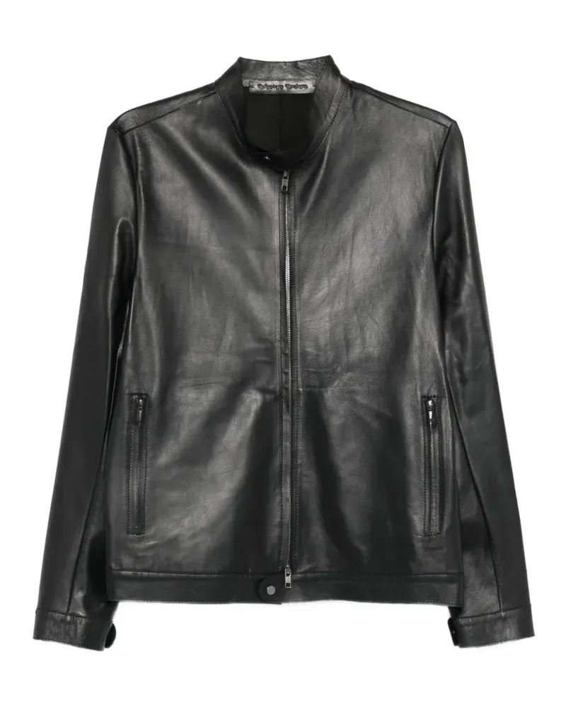 Salvatore Santoro zip-up leather jacket - Schwarz Schwarz