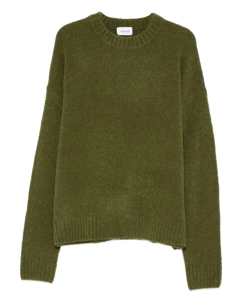 Amish Pullover mit Rundhalsausschnitt - Grün Grün