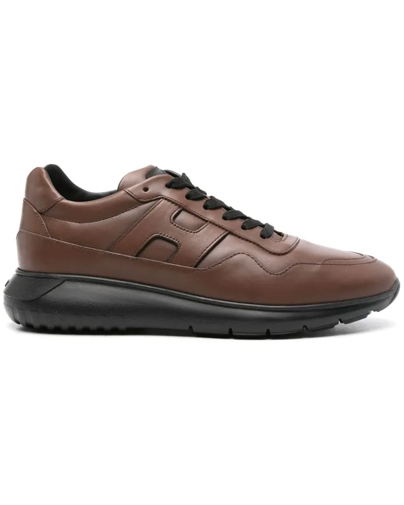 Hogan Sneakers mit Logo-Applikation - Braun Braun