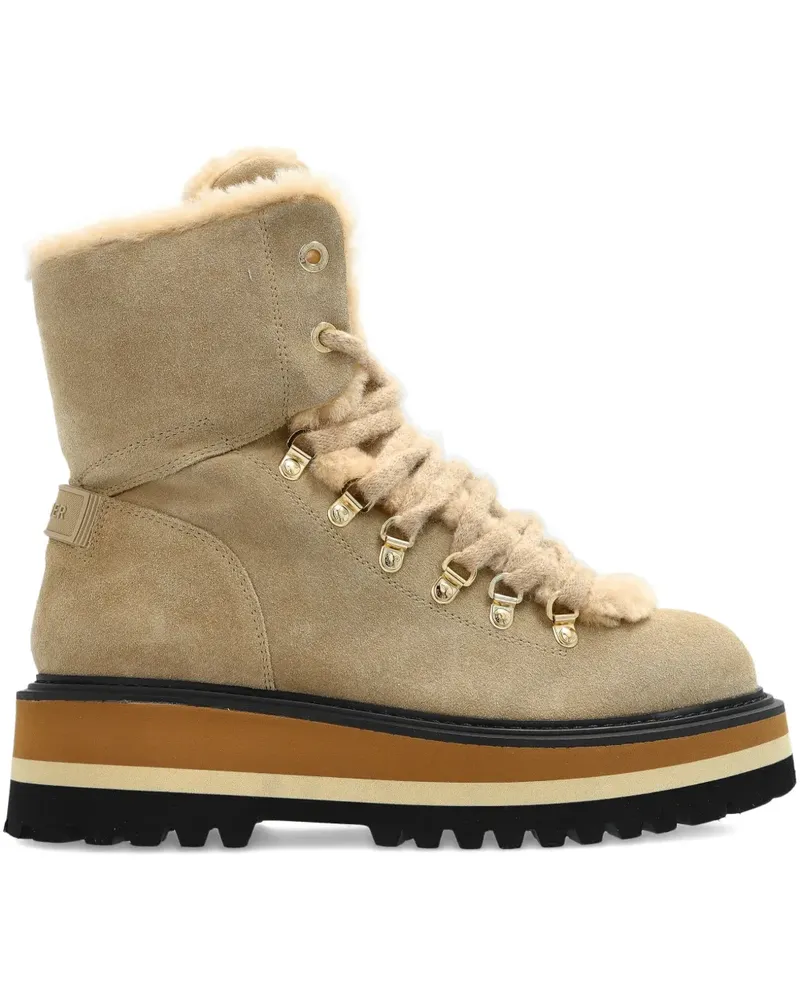 Bogner 40mm suede platform boots - Nude Nude