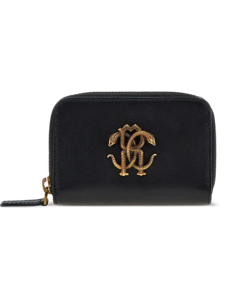 Roberto Cavalli Portemonnaie mit Mirror Snake-Schild - Schwarz Schwarz
