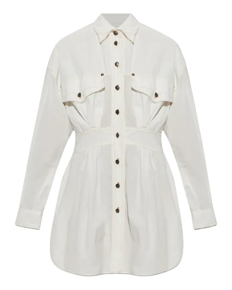 Versace contrast-stitch shirt mini dress - Weiß Weiß