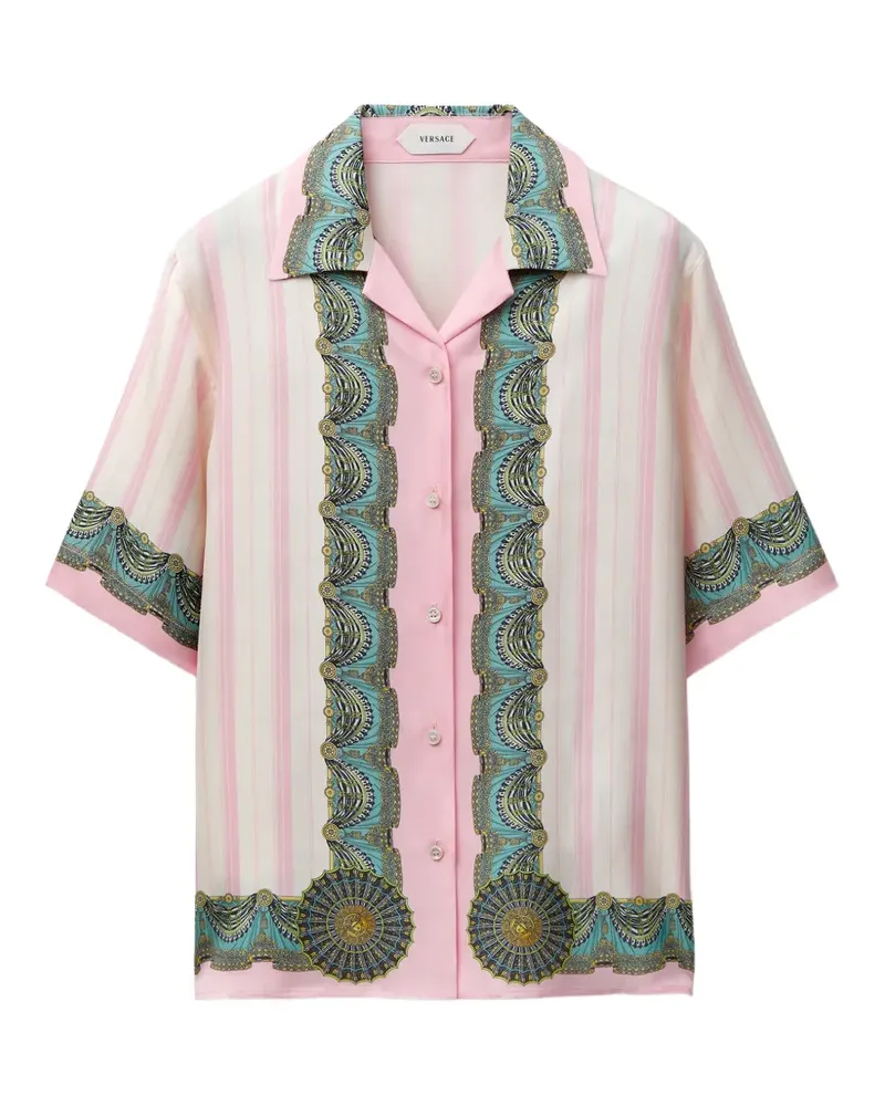 Versace printed silk twill shirt - Rosa Rosa