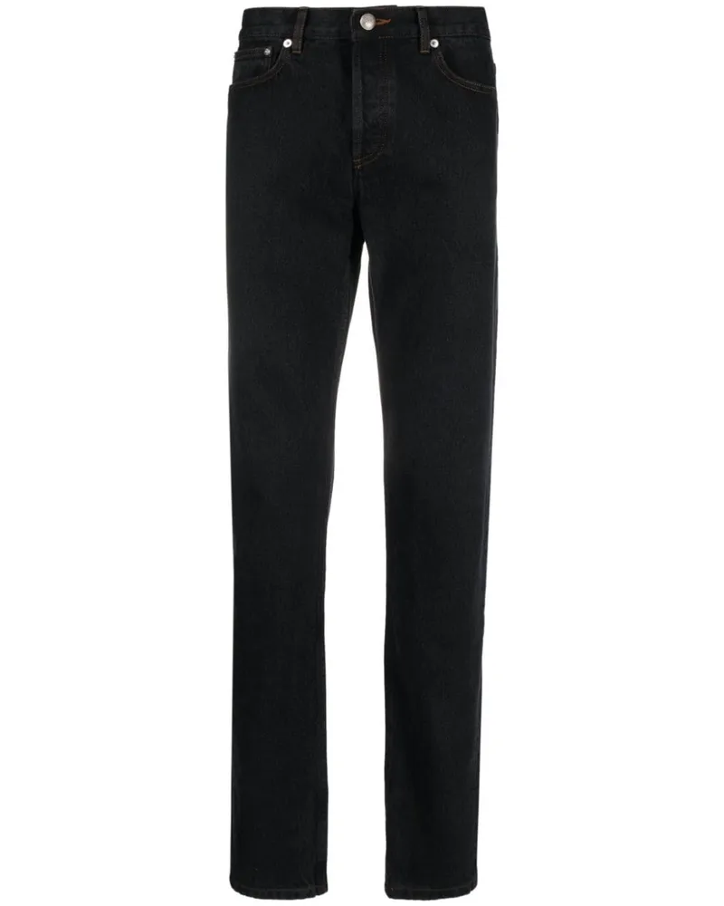 A.P.C. Halbhohe Petit New Standard Slim-Fit-Jeans Schwarz