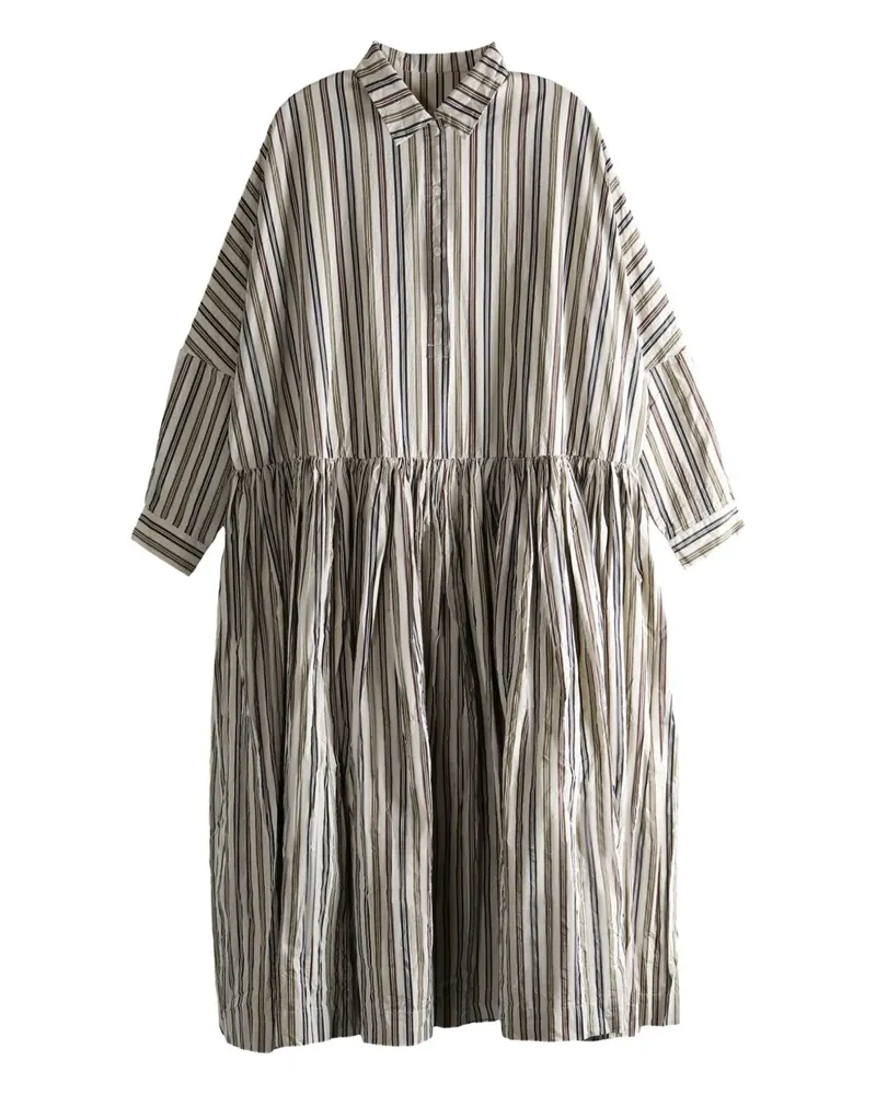 Casey Casey Saint Roch striped gathered midi dress - Nude Nude