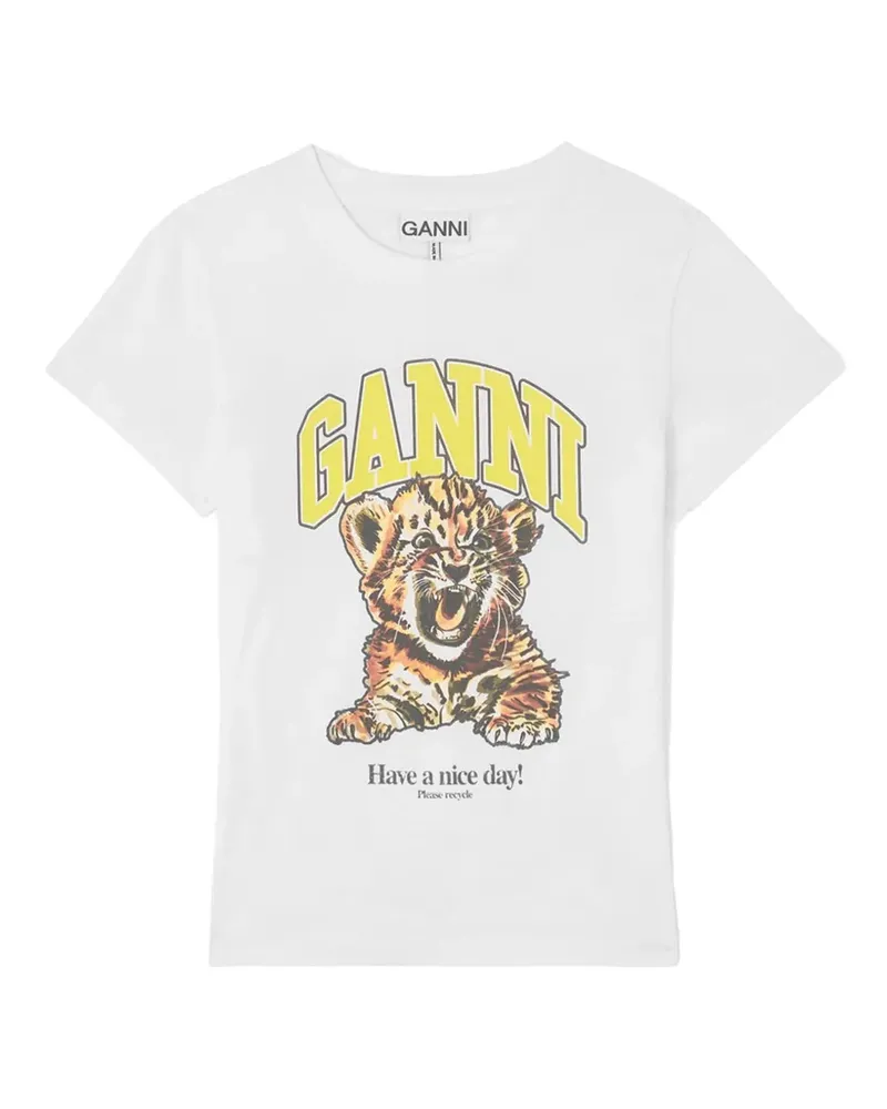Ganni graphic-print T-shirt - Weiß Weiß