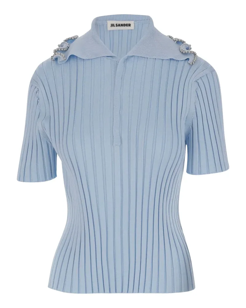 Jil Sander Geripptes Poloshirt - Blau Blau