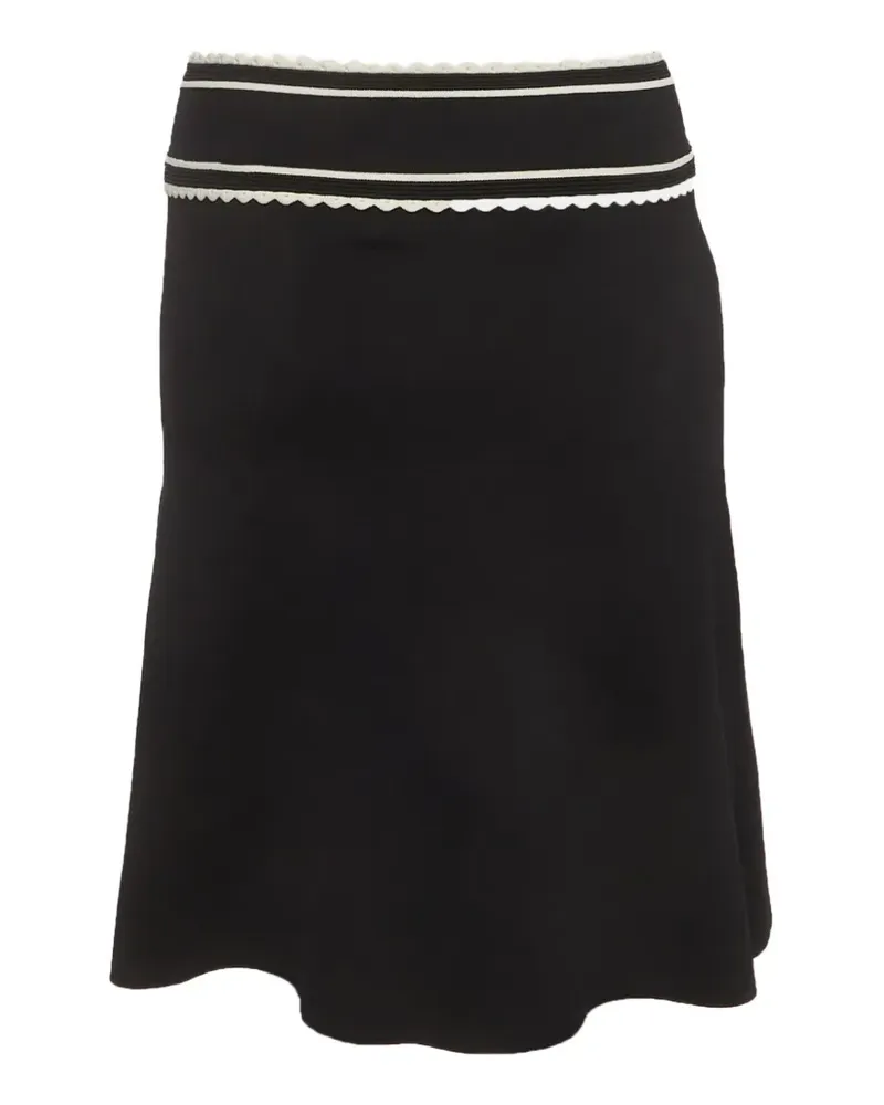 Sandro scalloped-trim A-line midi skirt - Schwarz Schwarz