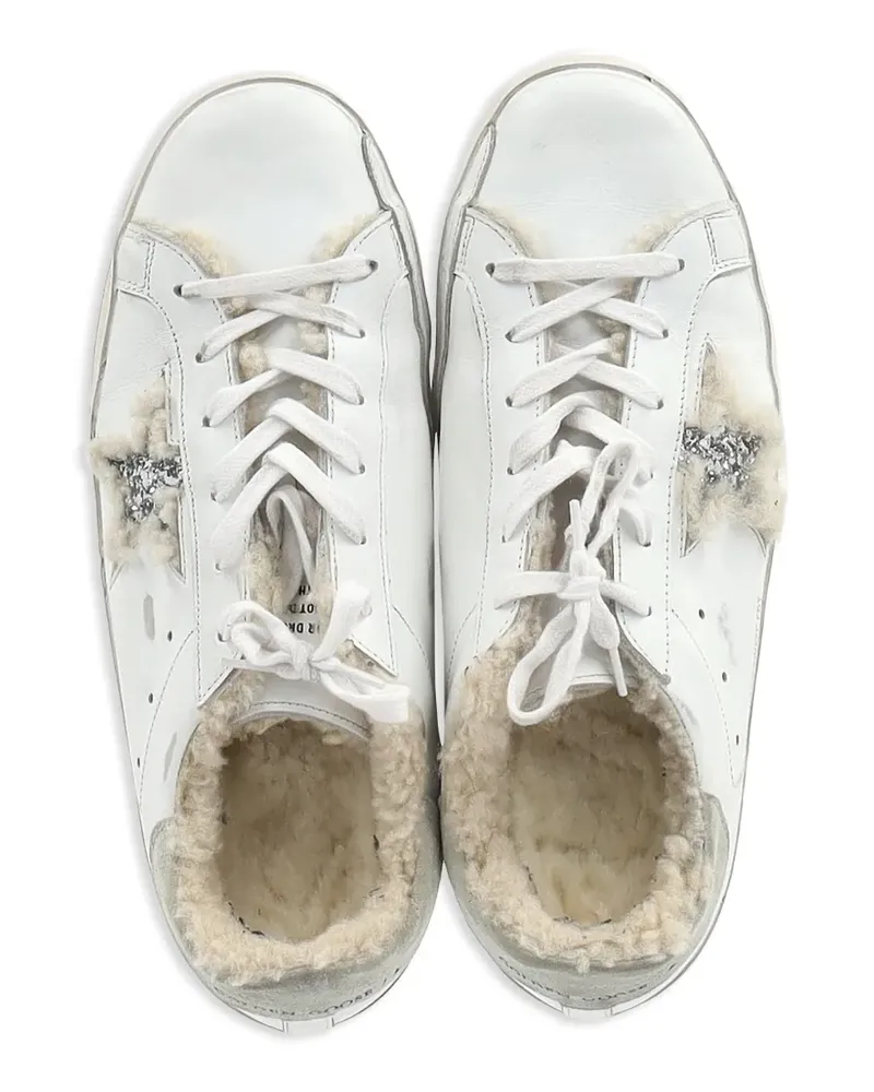 Golden Goose Superstar shearling-trim sneakers - Weiß Weiß