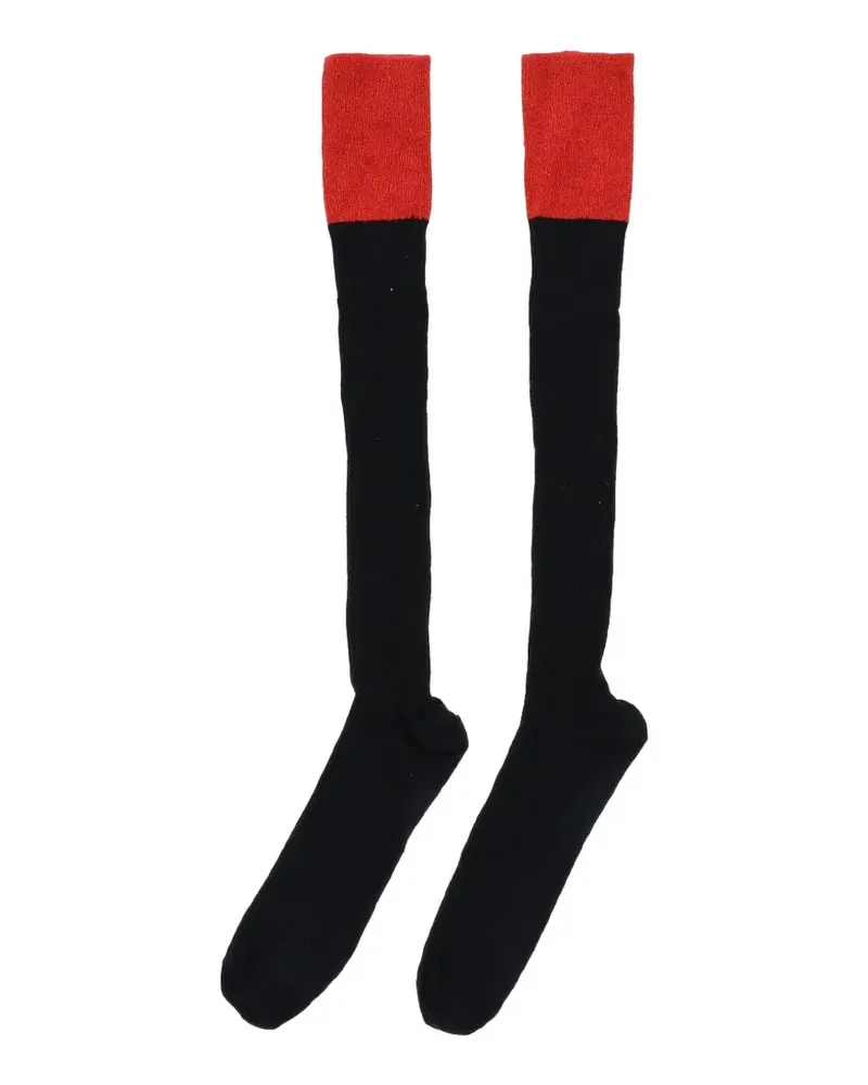 Dsquared2 two-tone ribbed-knit lurex-detail socks - Schwarz Schwarz