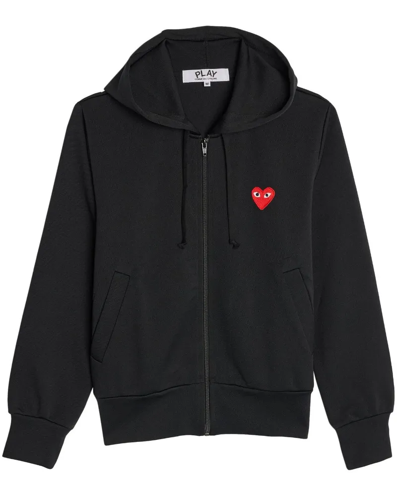 Comme des Garçons Kapuzenjacke mit Herz-Patch - Schwarz Schwarz