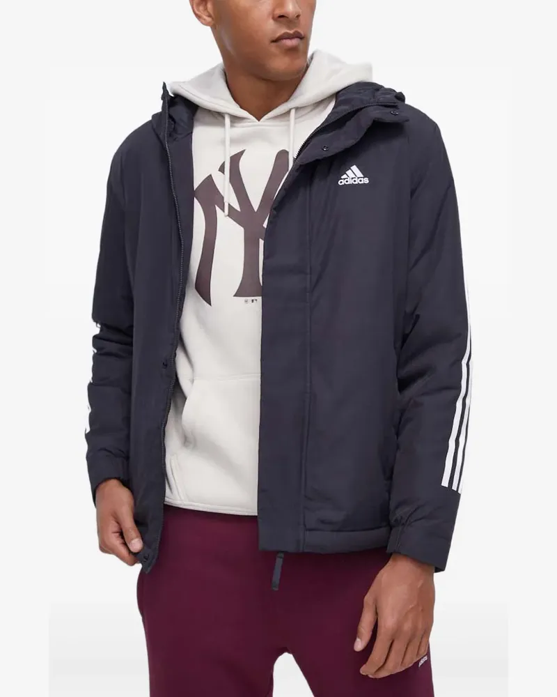 adidas Kapuzenjacke mit drei Streifen - Schwarz Schwarz