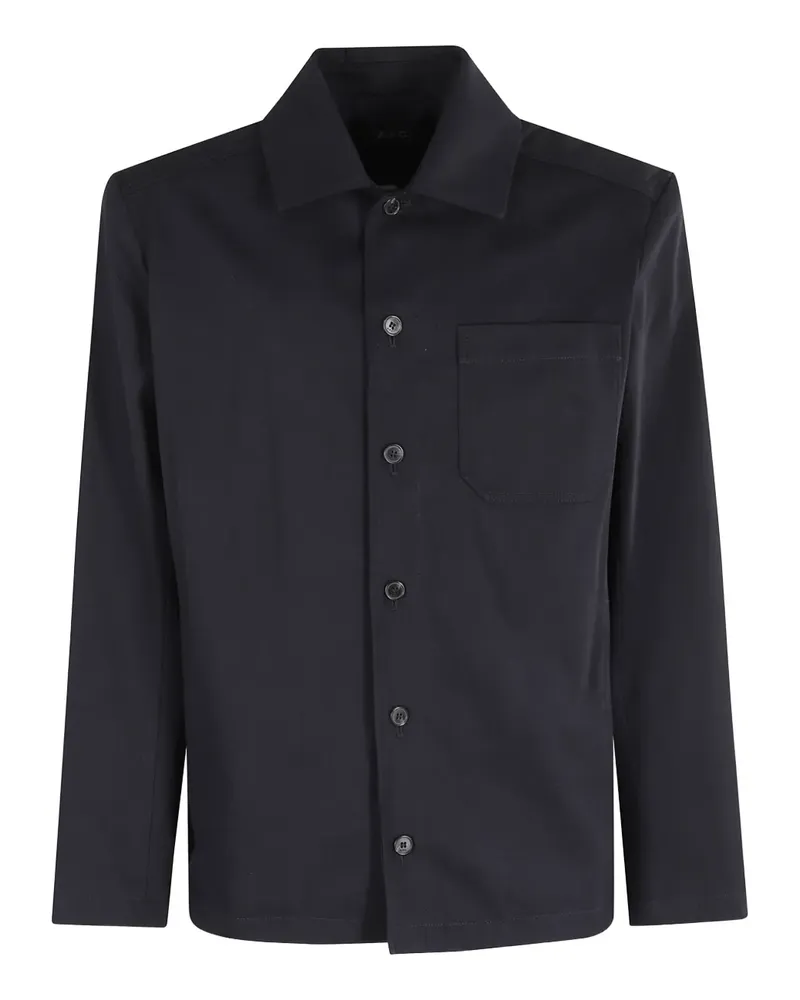 A.P.C. Cofco Hemdjacke mit Tasche - Blau Blau