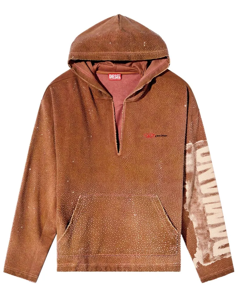 Diesel x Damiano David Boxt-Hood-Lux-DD Hoodie - Braun Braun