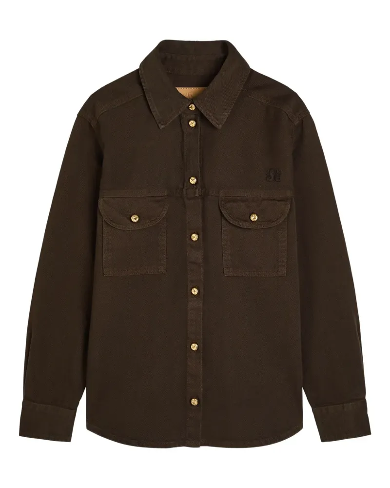 Blazé Milano Berber Jeanshemd mit Klappentasche - Braun Braun