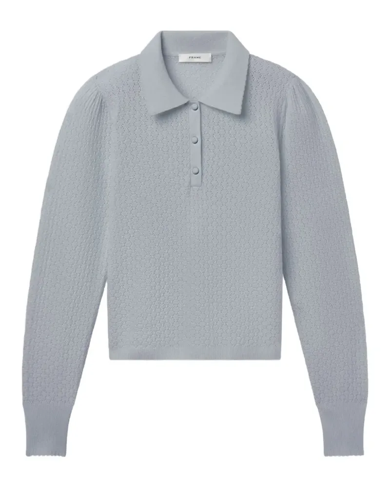 Frame Denim pointelle-knit polo - Blau Blau