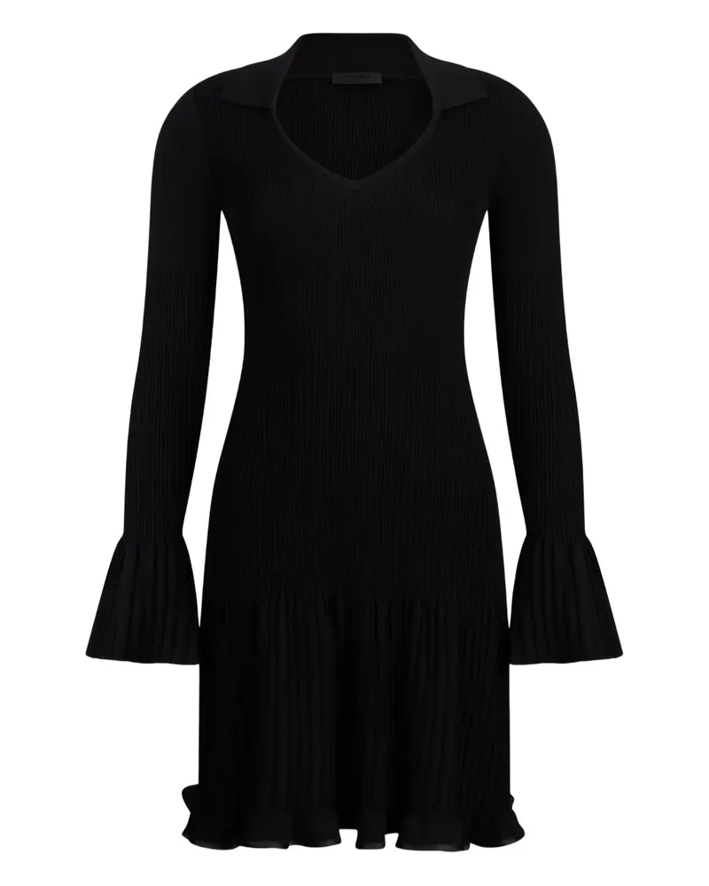 Liu Jo Geripptes Minikleid mit Glockenärmeln - Schwarz Schwarz