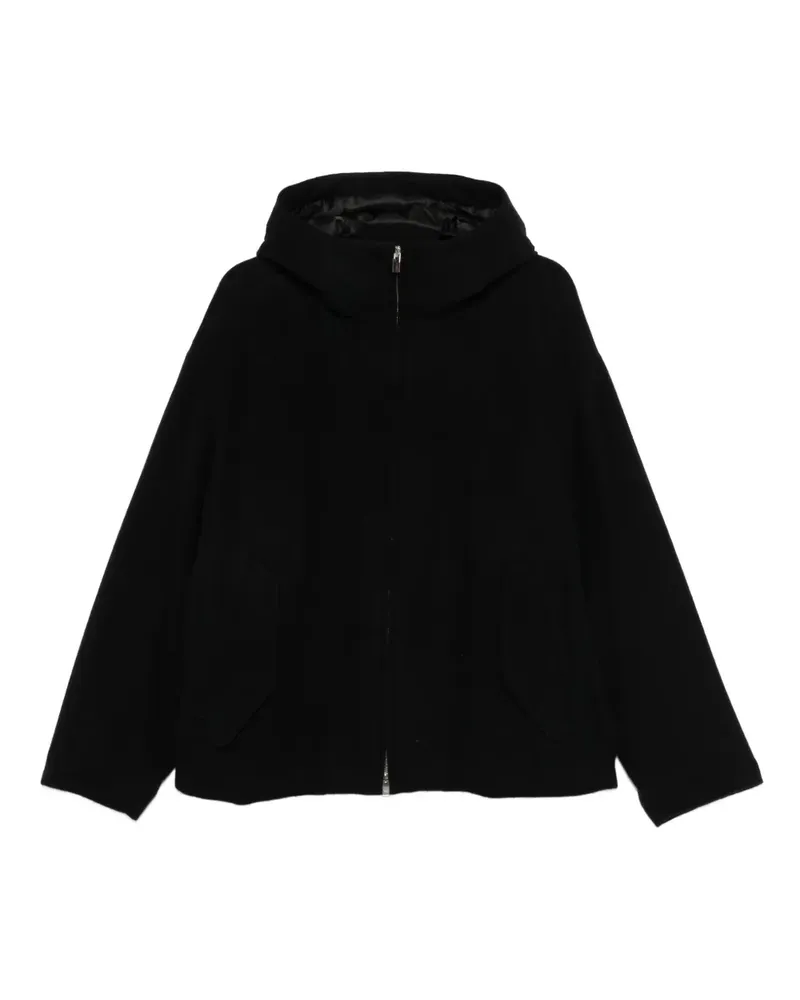 ATTACHMENT Shaggy padded hooded jacket - Schwarz Schwarz