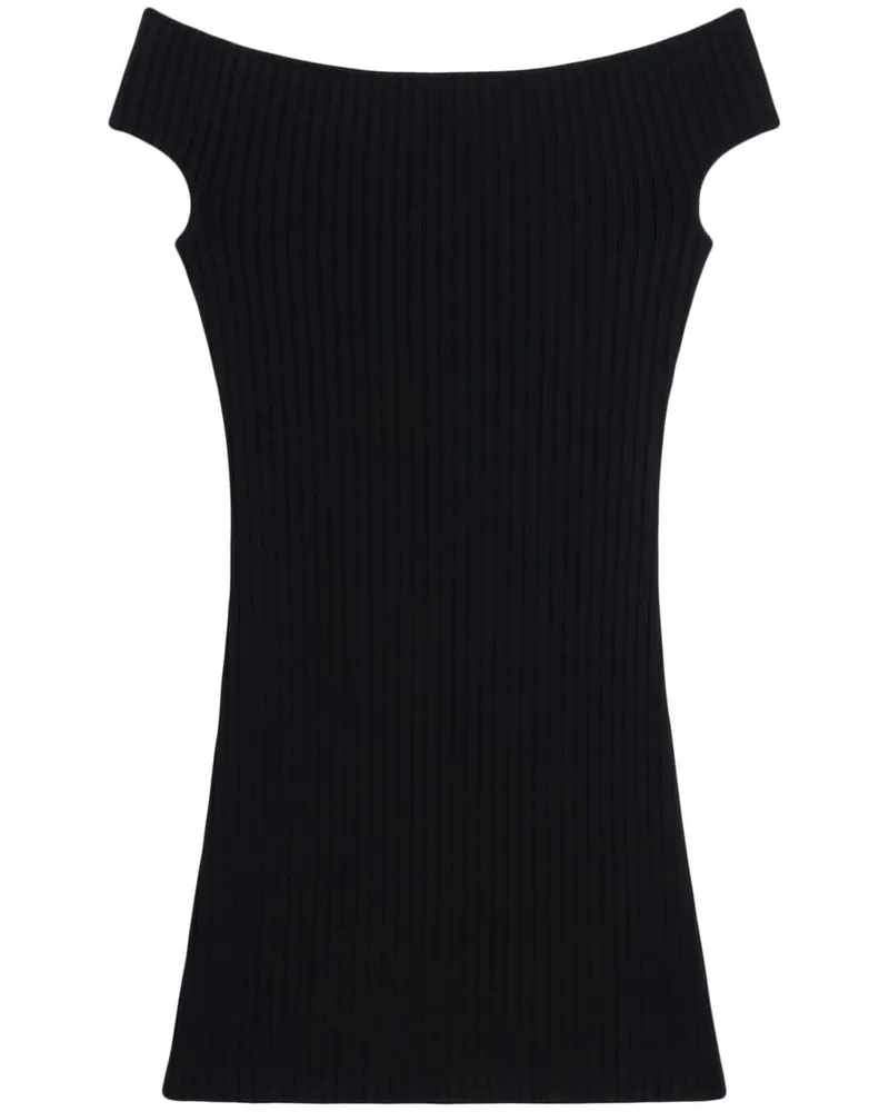 AMI Paris Schulterfreies Minikleid - Schwarz Schwarz
