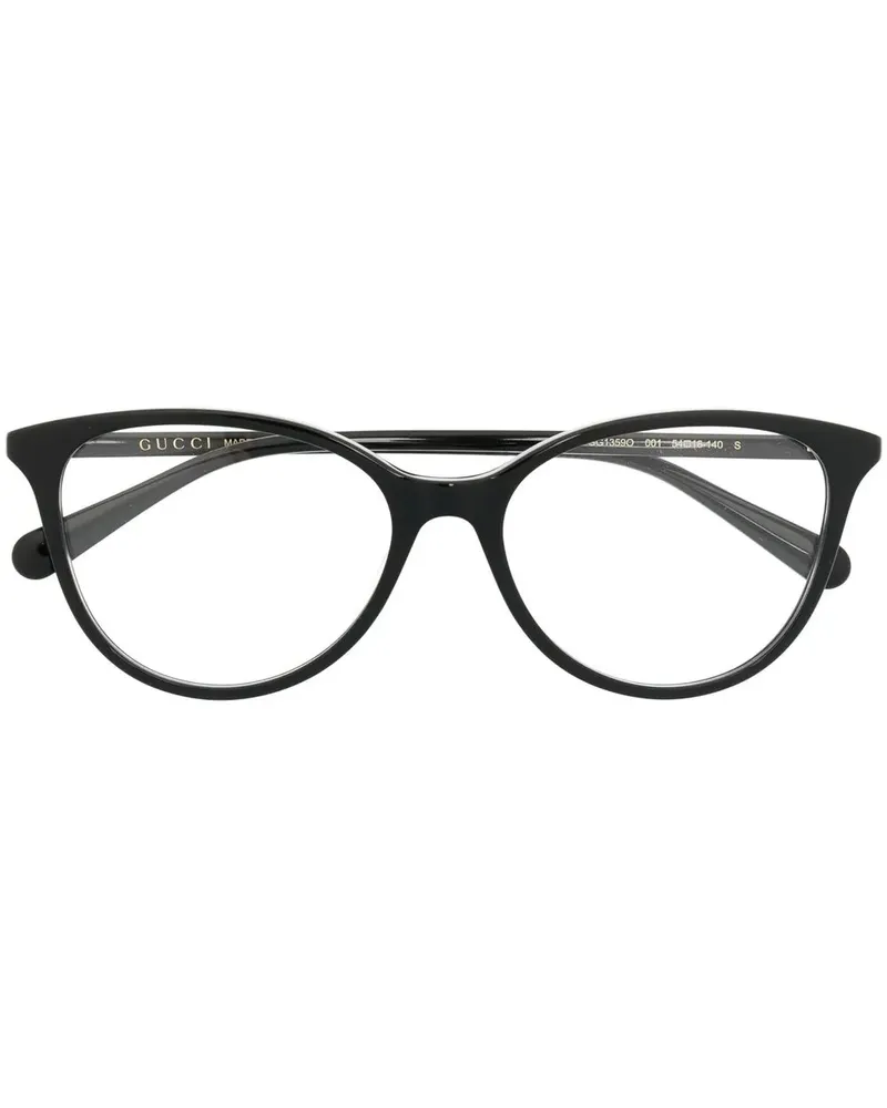 Gucci Brille mit rundem Gestell - Schwarz Schwarz