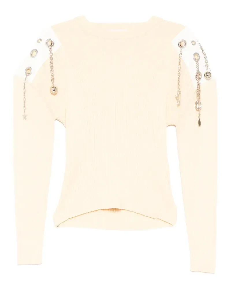 Toga decoration ribbed sweater - Nude Nude