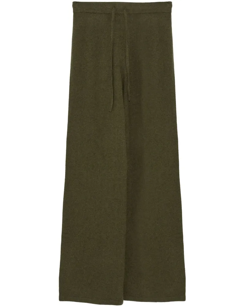 Yves Salomon Gestrickte Hose mit weitem Bein - Grün Grün